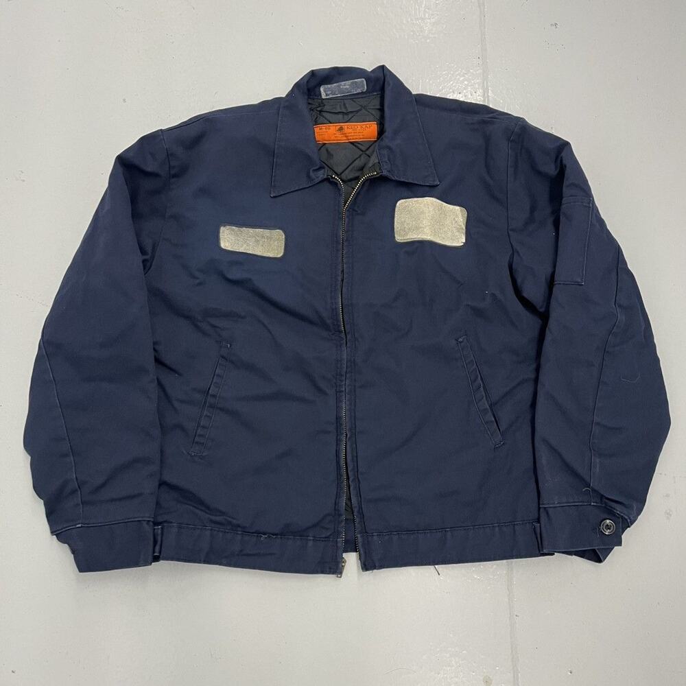 Vintage 70s Red Kap Blue Canvas Workwear Mechanics Jacket